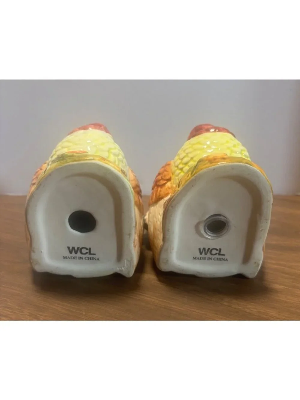 WCL Thanksgiving Turkey Salt & Pepper Shakers Ceramic Seasonal Decor VTG 90s